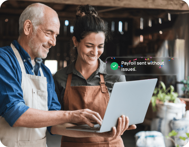 man and women with pc